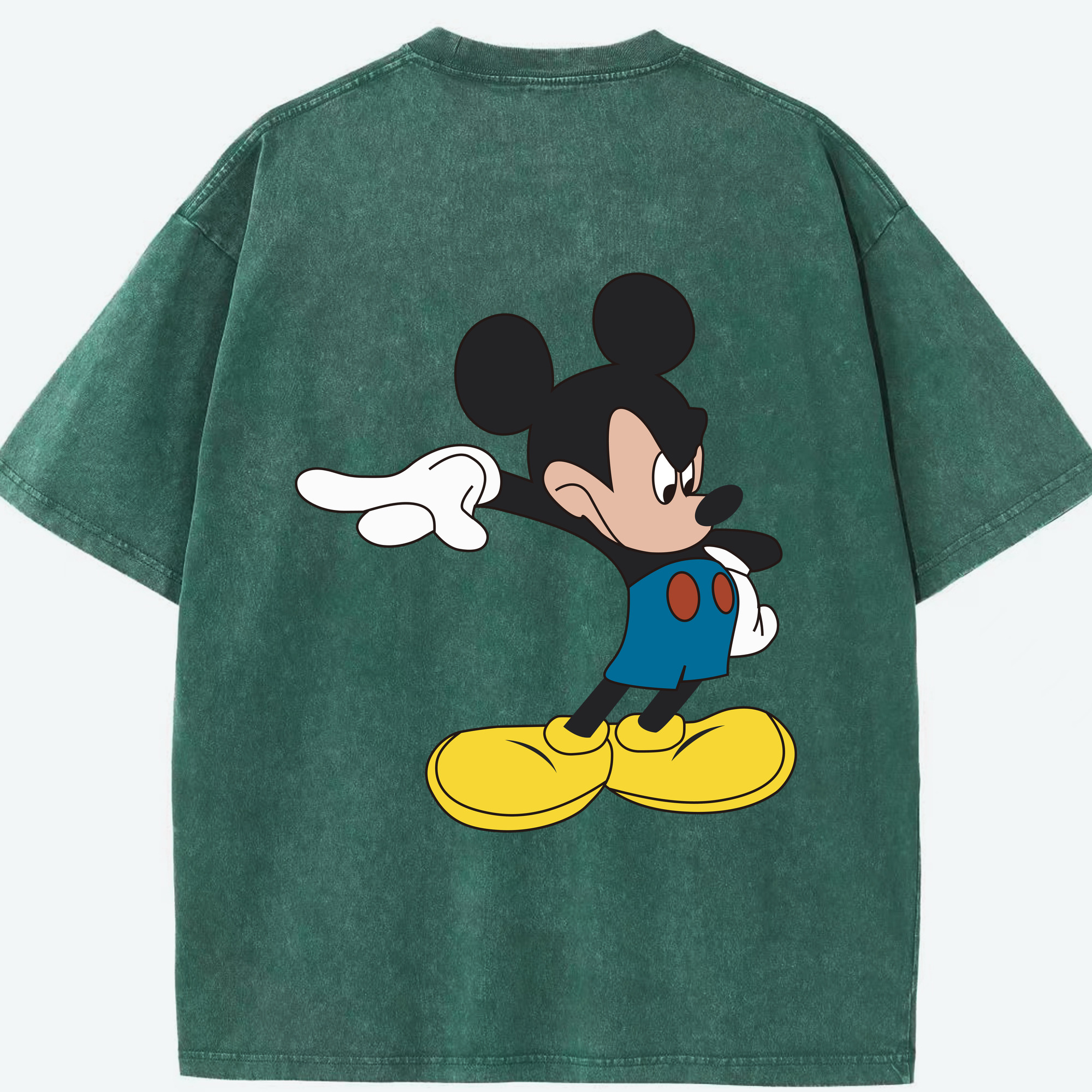 （画像用） ミッキーマウス Mickey Mouse 綿100% ヴィンテージ風 半袖Tシャツ（背面プリント）